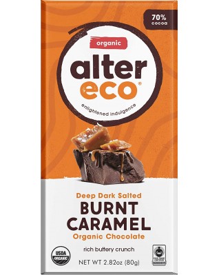 Alter Eco Dark Salted Burnt Caramel Organic Chocolate (12 Pack)